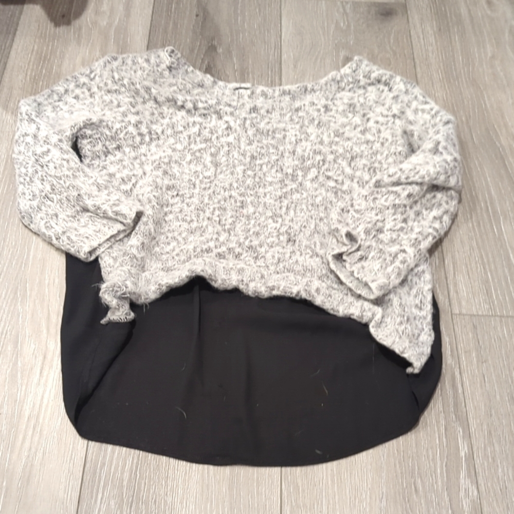 High/low sweater back mesh bottom down top